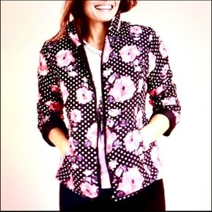 CHICO'S floral polka dot lightweight puffer jacket (N4)